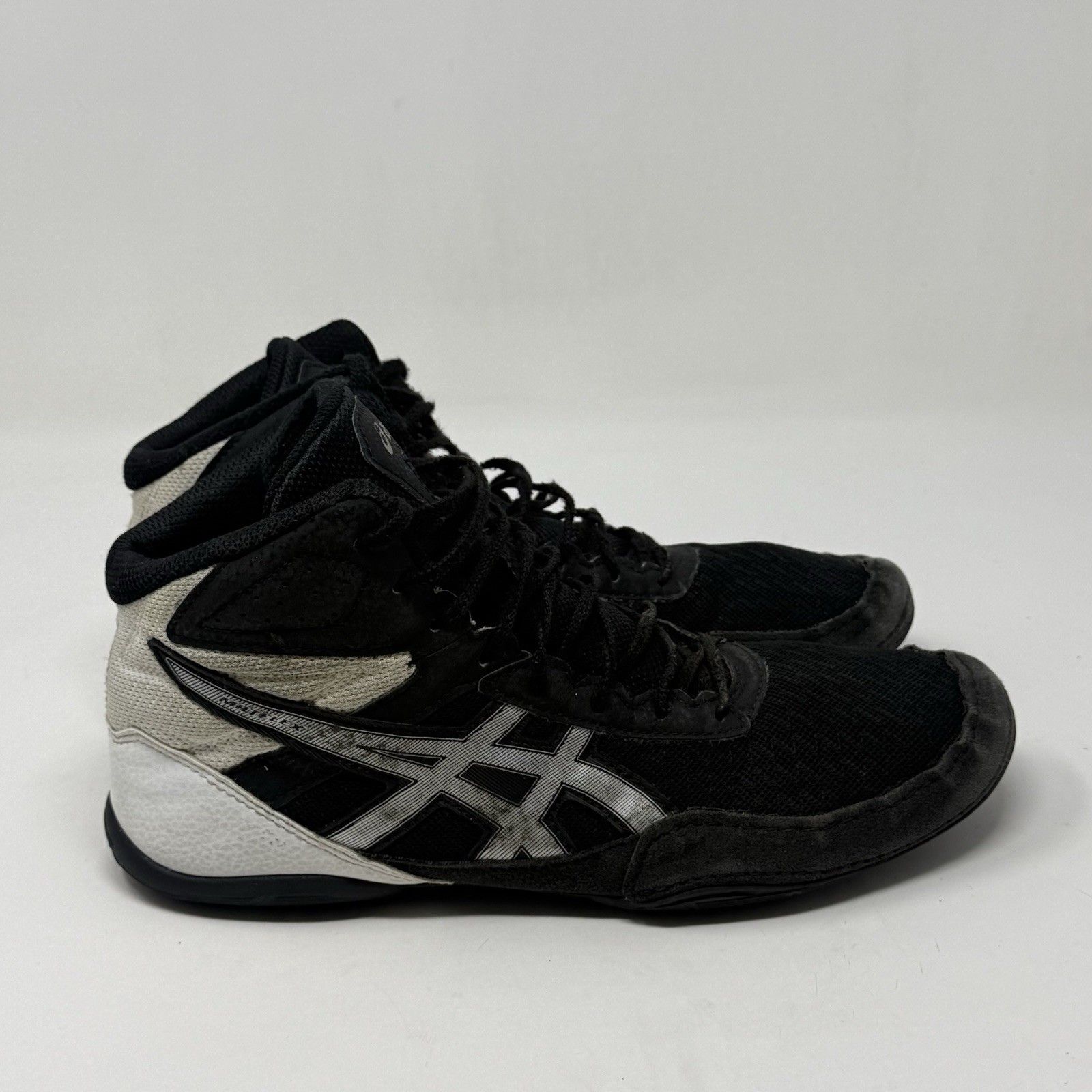 Asics Matflex 6 Wrestling Shoes Mens 8.5 Black Silver Lightweight Sneakers Mma